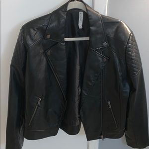 Black leather jacket